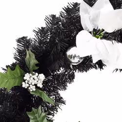 vidaXL Christmas Wreath Christmas Garland with LED Lights Xmas Decor Black PVC