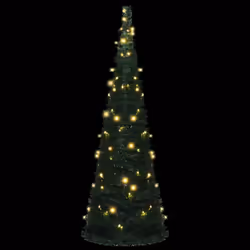 vidaXL Pop-up String Artificial Pre-lit Christmas Tree Artificial Tree Green - Additional view 2