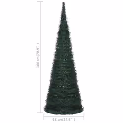 vidaXL Pop-up String Artificial Pre-lit Christmas Tree Artificial Tree Green - Additional view 3