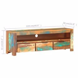 vidaXL TV Cabinet 119x30x41 cm Solid Reclaimed Wood wooden TV cabinet