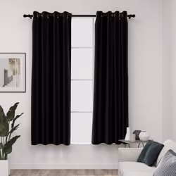 vidaXL 2x Linen-Look Blackout Curtains Anthracite 140x175cm Window Drape Blind