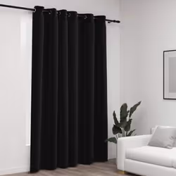 vidaXL Linen-Look Blackout Curtains with Grommets Anthracite 290x245cm Drape