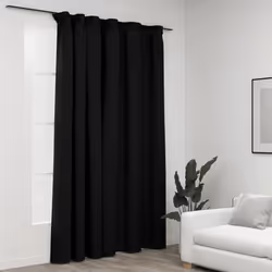 vidaXL Linen-Look Blackout Curtain with Hooks Anthracite 290x245cm Drape Blind