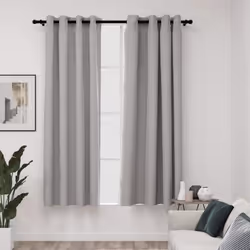 vidaXL 2x Linen-Look Blackout Curtains with Grommets Grey 140x175cm Drape