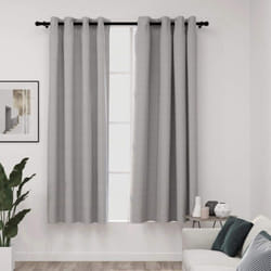vidaXL 2x Linen-Look Blackout Curtains with Grommets Grey 140x175cm Drape