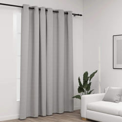 vidaXL Linen-Look Blackout Curtains with Grommets Grey 290x245cm Window Drape