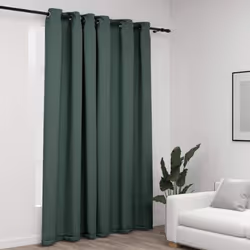 vidaXL Linen-Look Blackout Curtains with Grommets Green Window Blind Drape