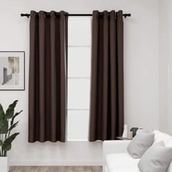 vidaXL 2x Linen-Look Blackout Curtains with Grommets Taupe 140x175cm Drape