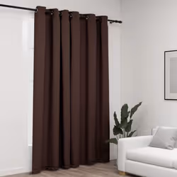 vidaXL Linen-Look Blackout Curtain with Grommets Taupe 290x245cm Drape Blind