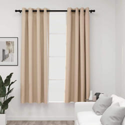 vidaXL 2x Linen-Look Blackout Curtains with Grommets Beige 140x175cm Drape