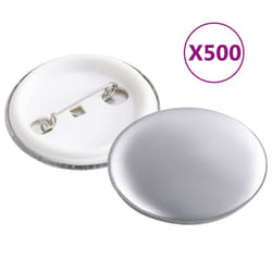 vidaXL Pinback Button Parts 500 Sets 37mm Badge Making Machine Part DIY Craft