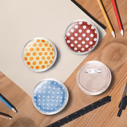 vidaXL Button Badges Kit with Pins 100 Sets Acrylic 58mm Pinback DIY Crafts