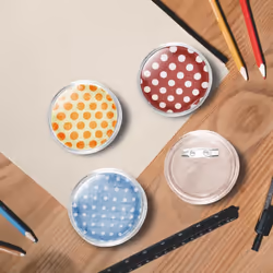 vidaXL Button Badges Kit with Pins 100 Sets Acrylic 44mm Pinback DIY Crafts