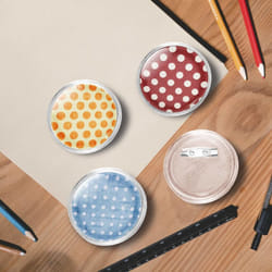 vidaXL Button Badges Kit with Pins 100 Sets Acrylic 44mm Pinback DIY Crafts