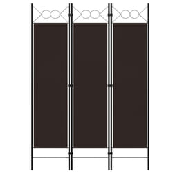 vidaXL 3-Panel Room Divider Brown 120x180 cm Wall Partition Screen Separator