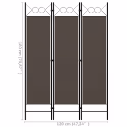 vidaXL 3-Panel Room Divider Anthracite 120x180 cm Partition Screen Separator - Additional view 5