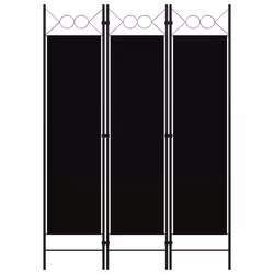 vidaXL 3-Panel Room Divider Black 120x180 cm Wall Partition Screen Separator
