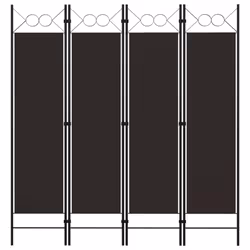 vidaXL 4-Panel Room Divider Brown 160x180 cm Wall Partition Screen Separator