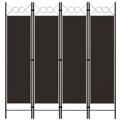 vidaXL 4-Panel Room Divider Brown 160x180 cm Wall Partition Screen Separator
