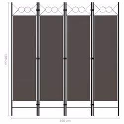 vidaXL 4-Panel Room Divider Anthracite 160x180 cm Partition Screen Separator - Additional view 6