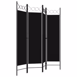 vidaXL 4-Panel Room Divider Black 160x180 cm Wall Partition Screen Separator
