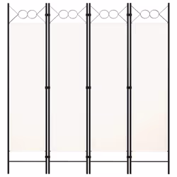 vidaXL 4-Panel Room Divider White 160x180 cm Wall Partition Screen Separator