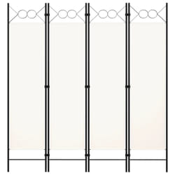 vidaXL 4-Panel Room Divider White 160x180 cm Wall Partition Screen Separator