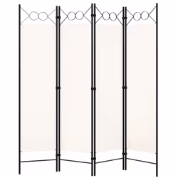 vidaXL 4-Panel Room Divider White 160x180 cm Wall Partition Screen Separator