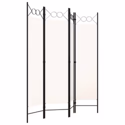 vidaXL 4-Panel Room Divider White 160x180 cm Wall Partition Screen Separator