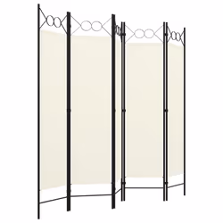vidaXL 5-Panel Room Divider Wall Partition Screen Room Separator White 200cm