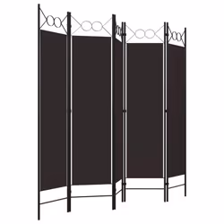 vidaXL 5-Panel Room Divider Brown 200x180 cm Wall Partition Screen Separator