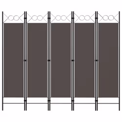 vidaXL 5-Panel Room Divider Anthracite 200x180 cm Partition Screen Separator
