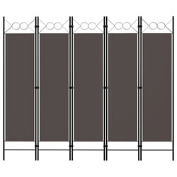 vidaXL 5-Panel Room Divider Anthracite 200x180 cm Partition Screen Separator