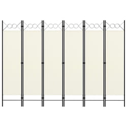 vidaXL 6-Panel Room Divider Wall Partition Screen Room Separator White 240cm