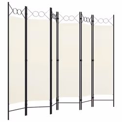 vidaXL 6-Panel Room Divider Wall Partition Screen Room Separator White 240cm