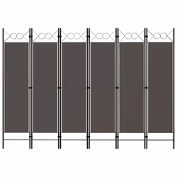 vidaXL 6-Panel Room Divider Anthracite Folding Panel Screen Folder Partition