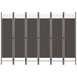 vidaXL 6-Panel Room Divider Anthracite Folding Panel Screen Folder Partition