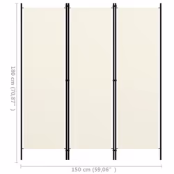 vidaXL 3-Panel Room Divider Wall Partition Screen Room Separator White 150cm - Additional view 10