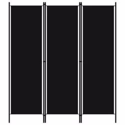 vidaXL 3-Panel Room Divider Black 150x180 cm Wall Partition Screen Separator