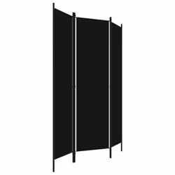 vidaXL 3-Panel Room Divider Black 150x180 cm Wall Partition Screen Separator