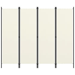 vidaXL 4-Panel Room Divider Wall Partition Screen Room Separator White 200cm