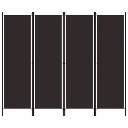 vidaXL 4-Panel Room Divider Brown 200x180 cm Wall Partition Screen Separator