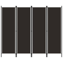 vidaXL 4-Panel Room Divider Brown 200x180 cm Wall Partition Screen Separator