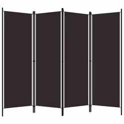 vidaXL 4-Panel Room Divider Brown 200x180 cm Wall Partition Screen Separator