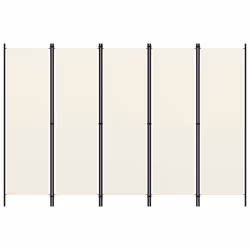 vidaXL 5-Panel Room Divider Wall Partition Screen Separator White 250x180 cm