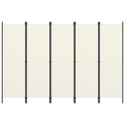 vidaXL 5-Panel Room Divider Wall Partition Screen Separator White 250x180 cm