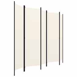 vidaXL 5-Panel Room Divider Wall Partition Screen Separator White 250x180 cm