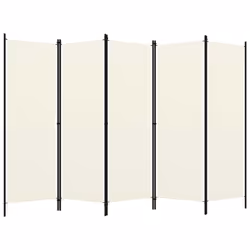 vidaXL 5-Panel Room Divider Wall Partition Screen Separator White 250x180 cm - Additional view 6