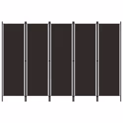 vidaXL 5-Panel Room Divider Brown 250x180 cm Wall Partition Screen Separator