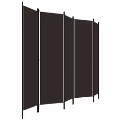 vidaXL 5-Panel Room Divider Brown 250x180 cm Wall Partition Screen Separator